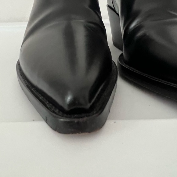 CHRISTIAN DIOR Matte Calfskin L.A. Star Western style Ankle boots in Black 36.5 - Picture 11 of 12